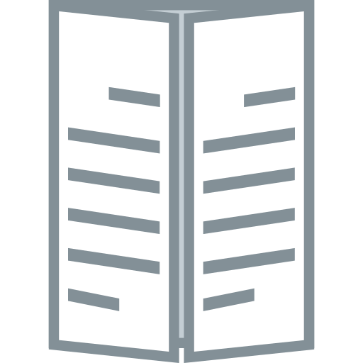 Flyer, folded, gate fold, paper, print, document, format icon